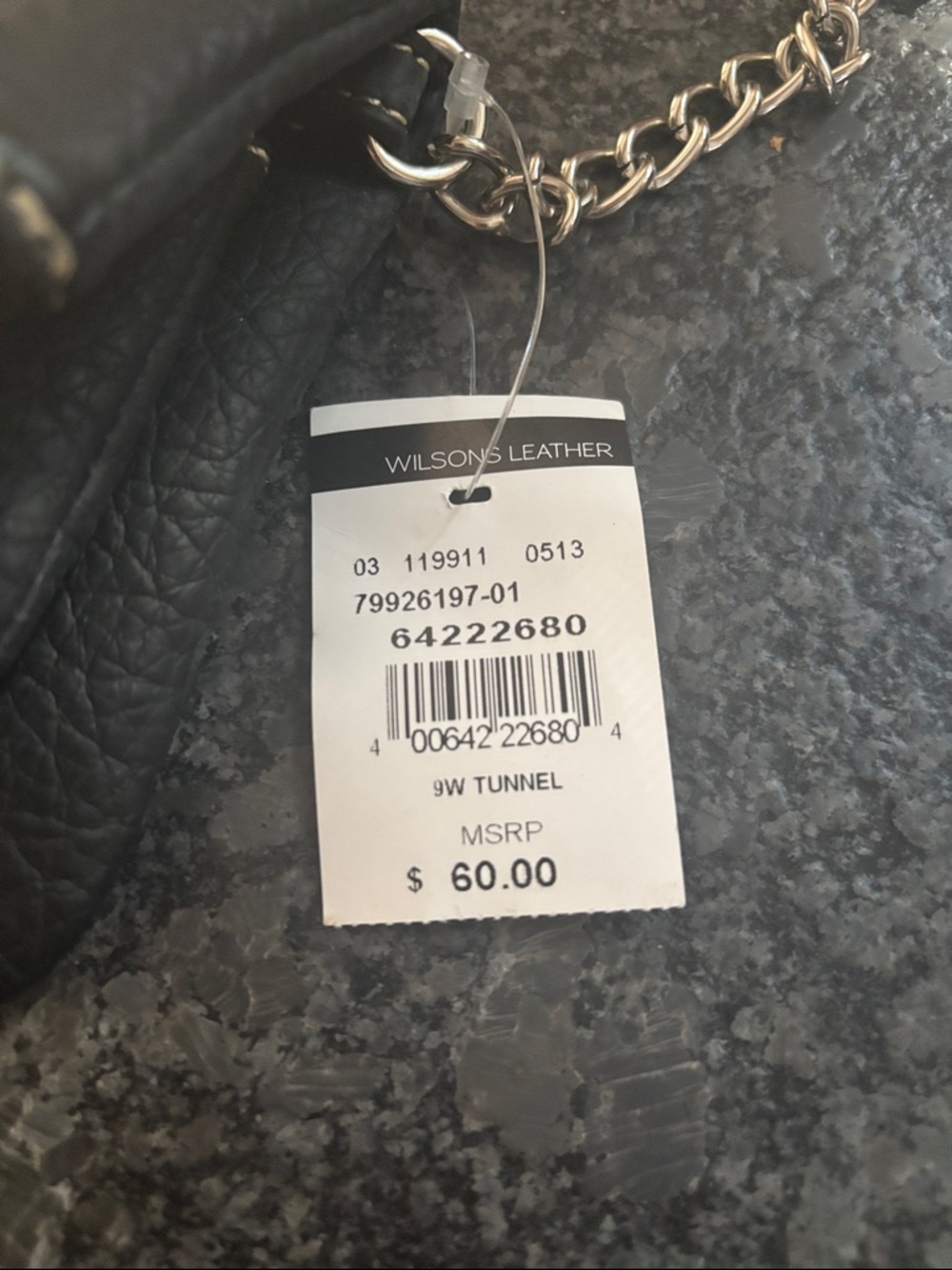 NWT Nine West Black Leather Crossbody Wallet with Chain Strap - Picture 2 of 7